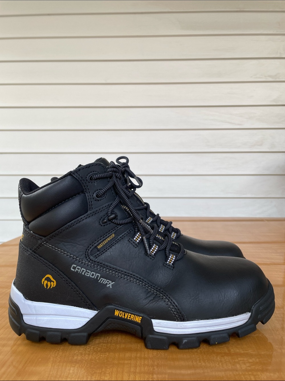 Wolverine Tarmac Composite Toe 6" Mens Work Boots Size 9.5 Black Leather